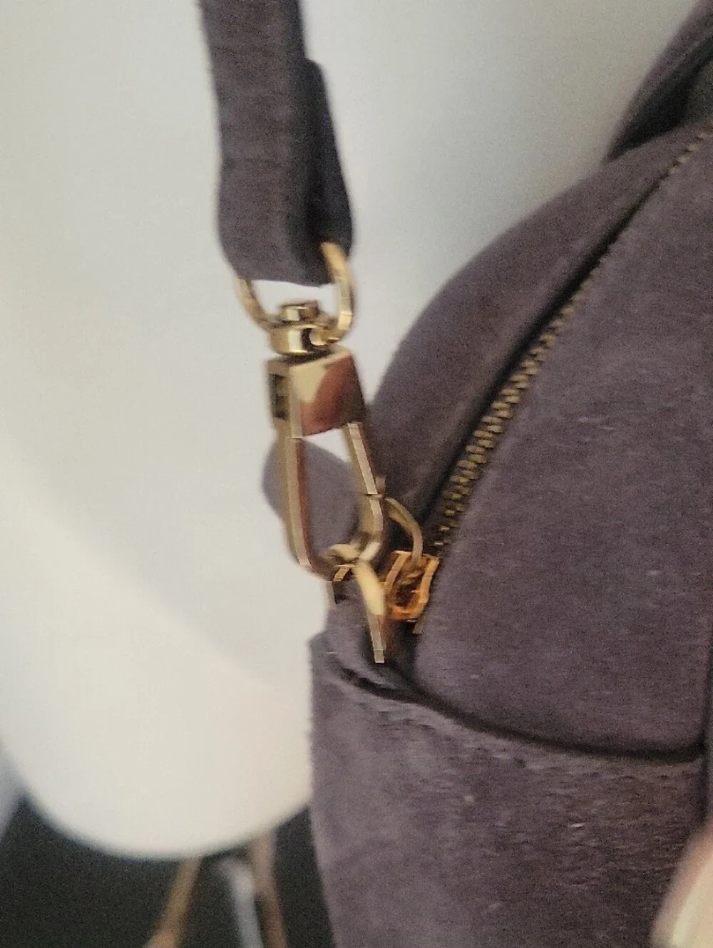 Madewell The Small Suede Crossbody Bag In Coastal Granite